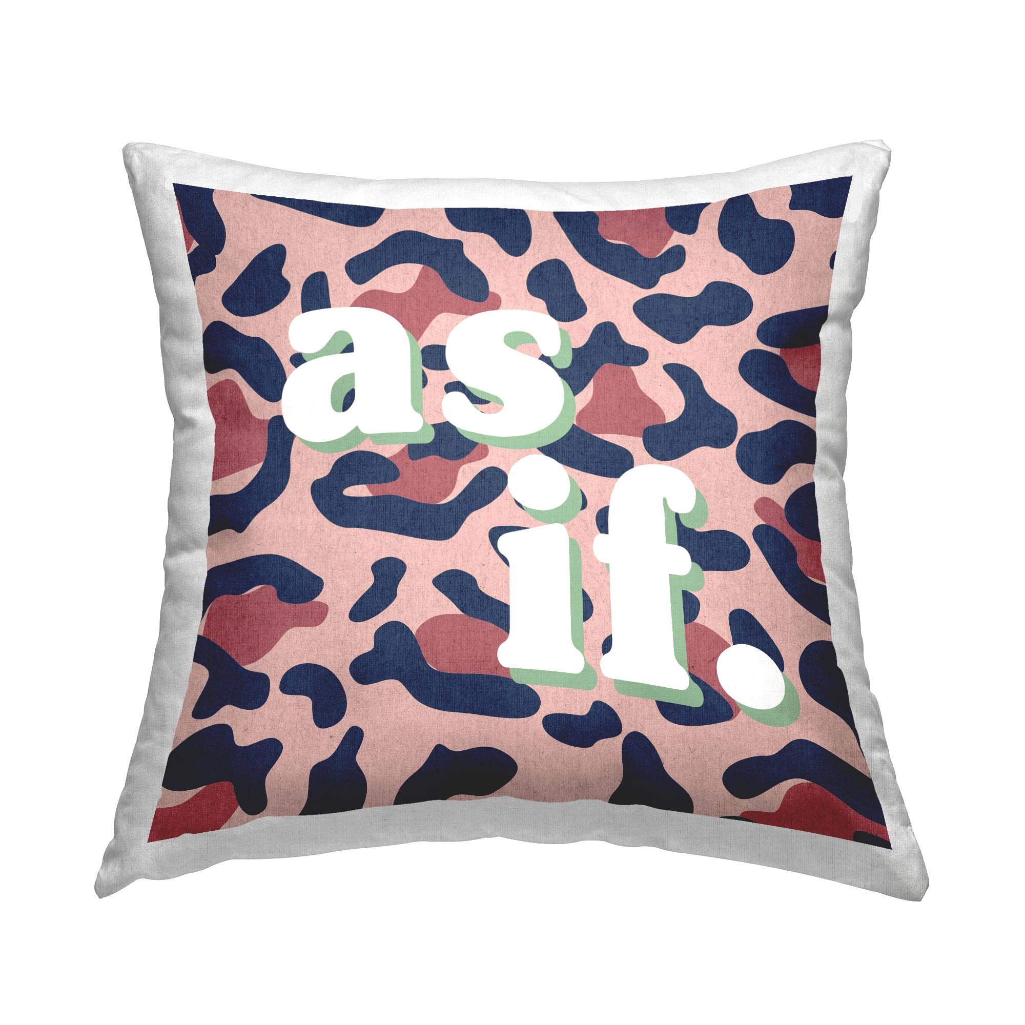 Stupell Industries Bold Leopard Pattern As If Saying Square Decorative Printed Throw Pillow, 18 x 18,