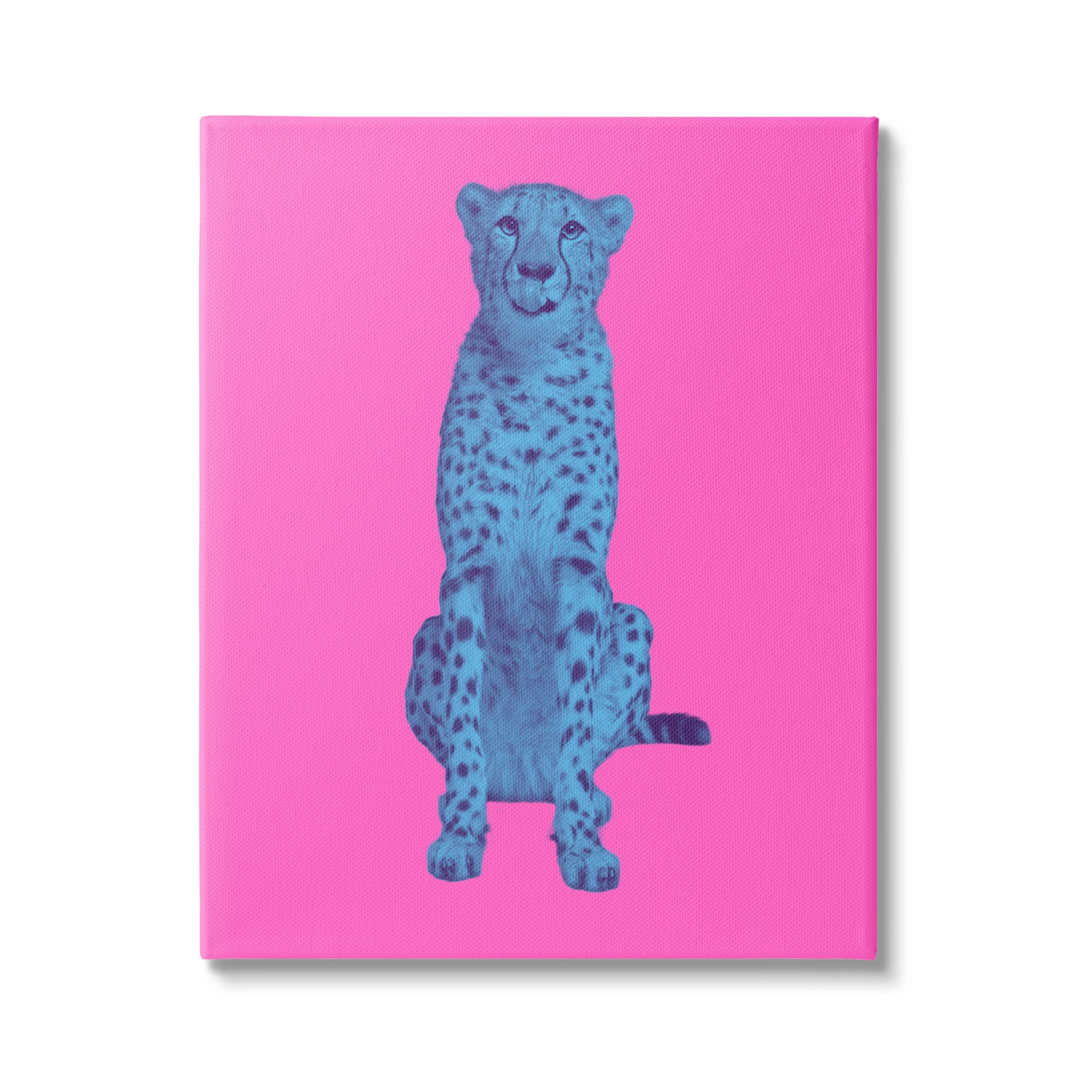 Stupell Industries Bold Leopard on Pink Animals & Insects Painting Gallery Wrapped Canvas Art Print Wall Art, 24 x 30