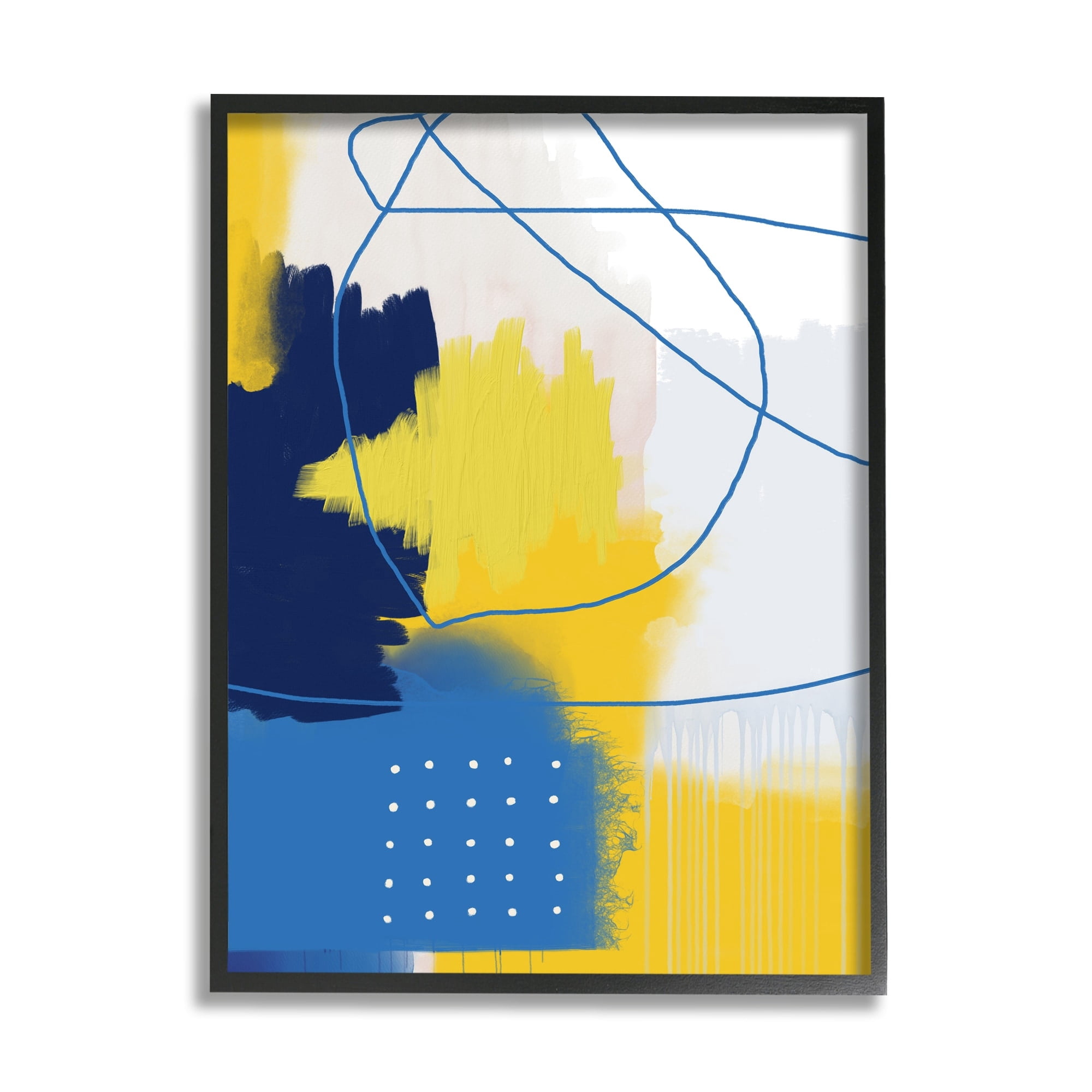 Stupell Industries Bold Lively Shapes Modern Blue Yellow Abstract Collage, 11 x 14, Design by Urban Epiphany
