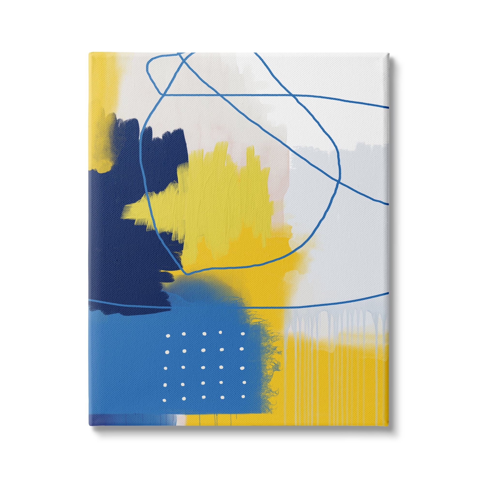 Stupell Industries Bold Lively Shapes Modern Blue Yellow Abstract Collage, 30 x 40, Design by Urban Epiphany