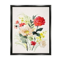 Stupell Industries Bold Mixed Flower Arrangement Graphic Art Jet Black Floating Framed Canvas Print Wall Art, Design by Lanie Loreth