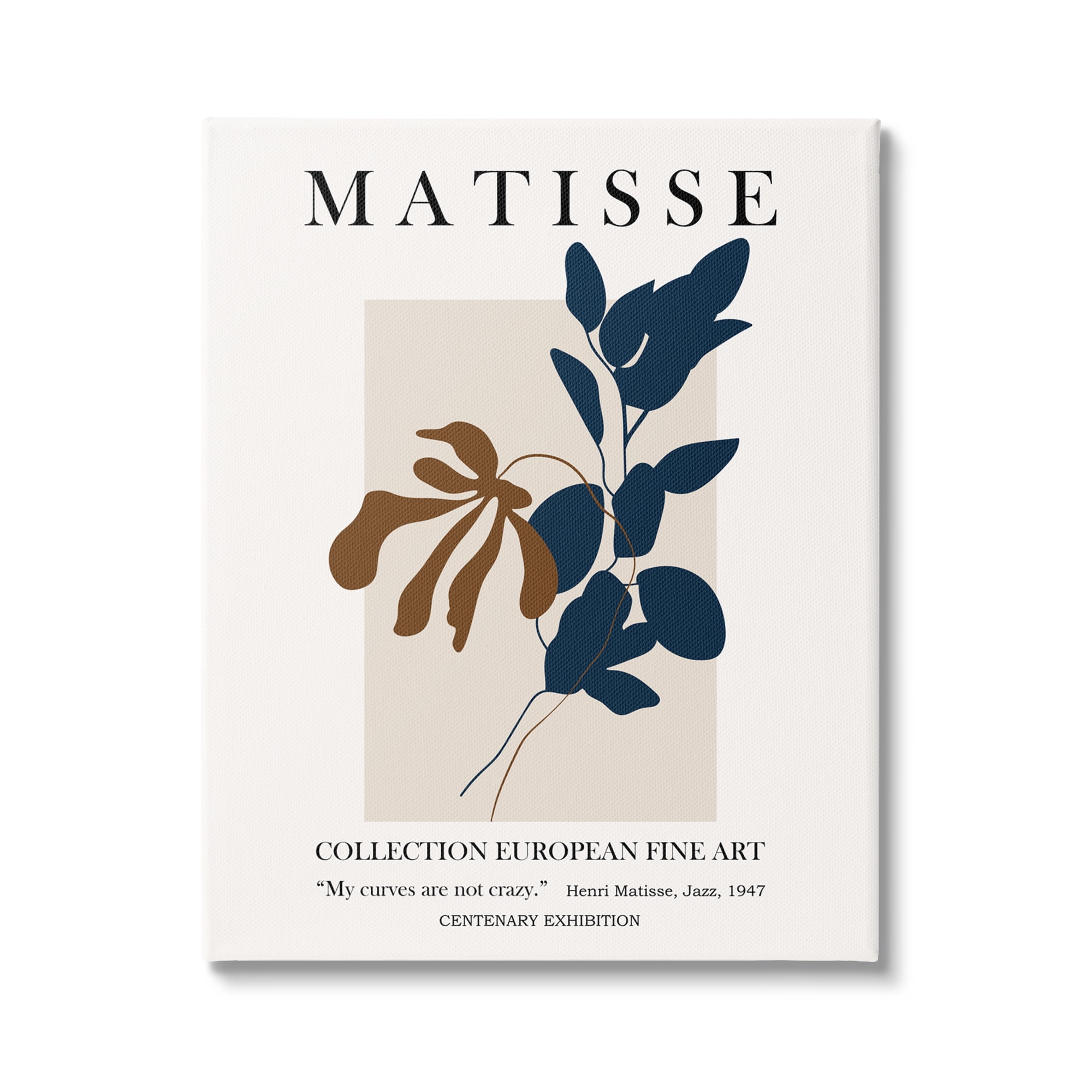 Stupell Industries Bold Modern Botanicals Leaf Silhouettes Matisse Text Canvas Wall Art, 24 x 30, Design by Ros Ruseva