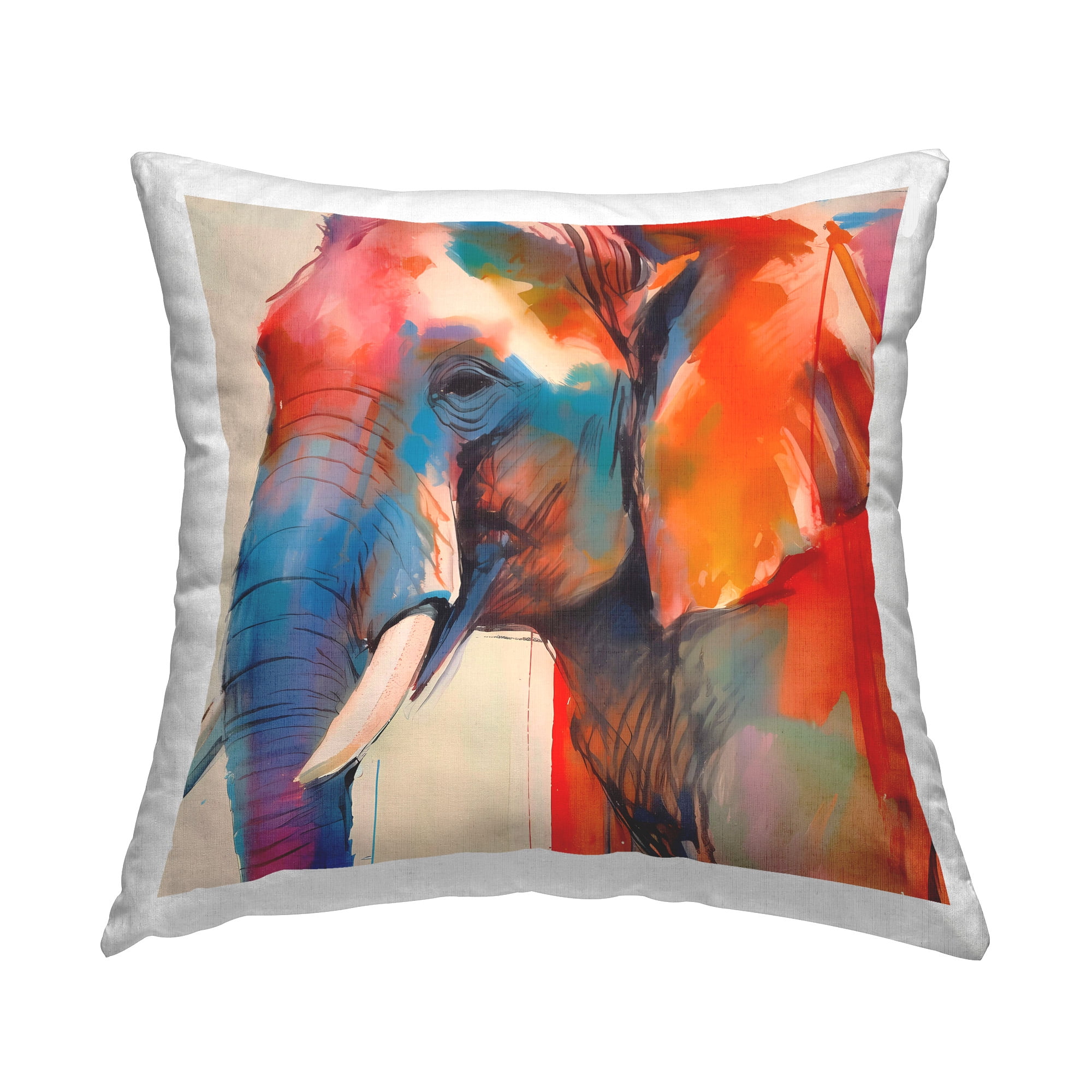 Stupell Industries Bold Modern Elephant Decorative Printed Throw Pillow Design by Walker Noble