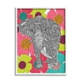 thumbnail image 1 of Stupell Industries Bold Modern Elephant Flower Blossoms Intricate Patterns Graphic Art White Framed Art Print Wall Art, Design by Valentina Harper, 1 of 5