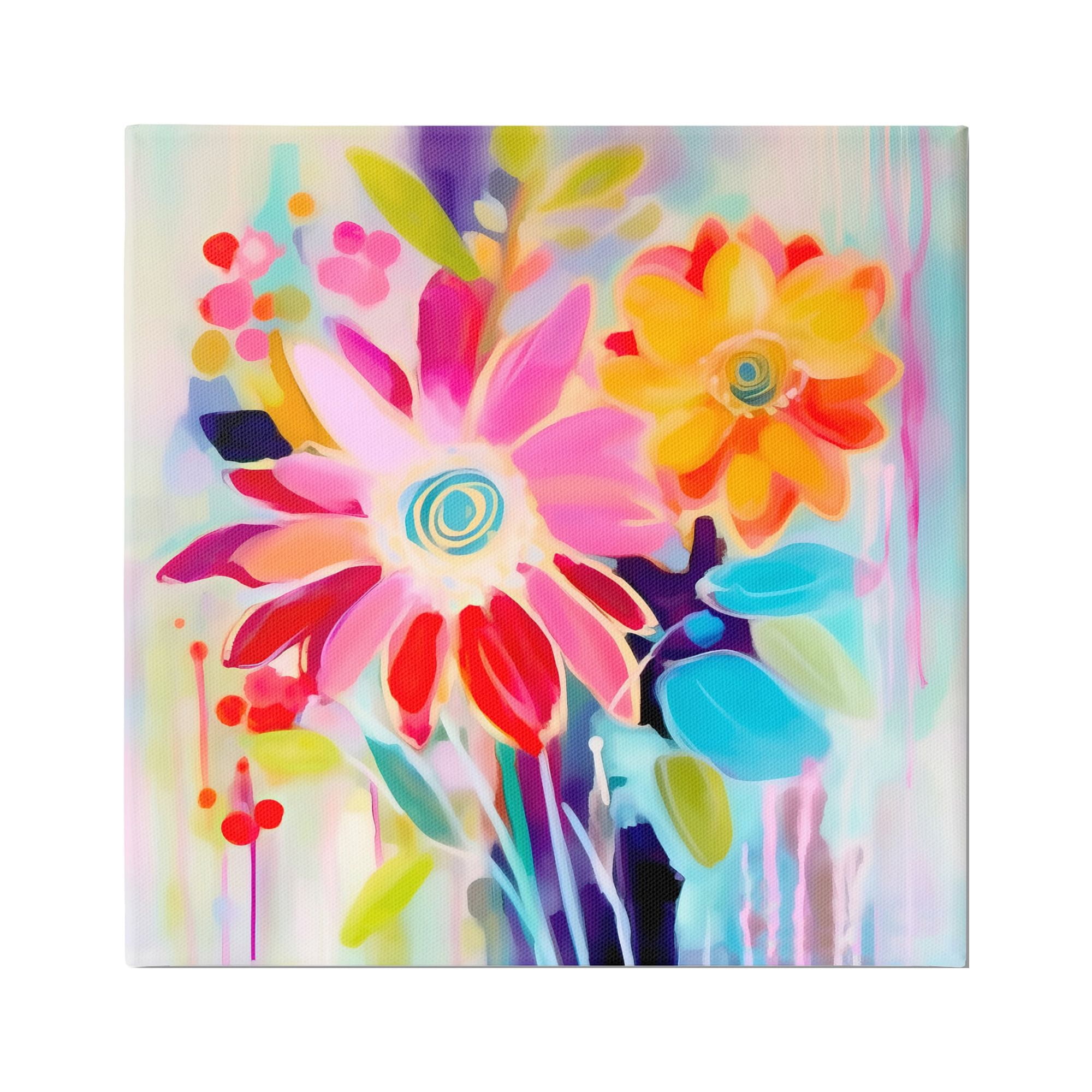 Stupell Industries Bold Modern Florals Botanical & Floral Painting Gallery Wrapped Canvas Art Print Wall Art, 17 x 17