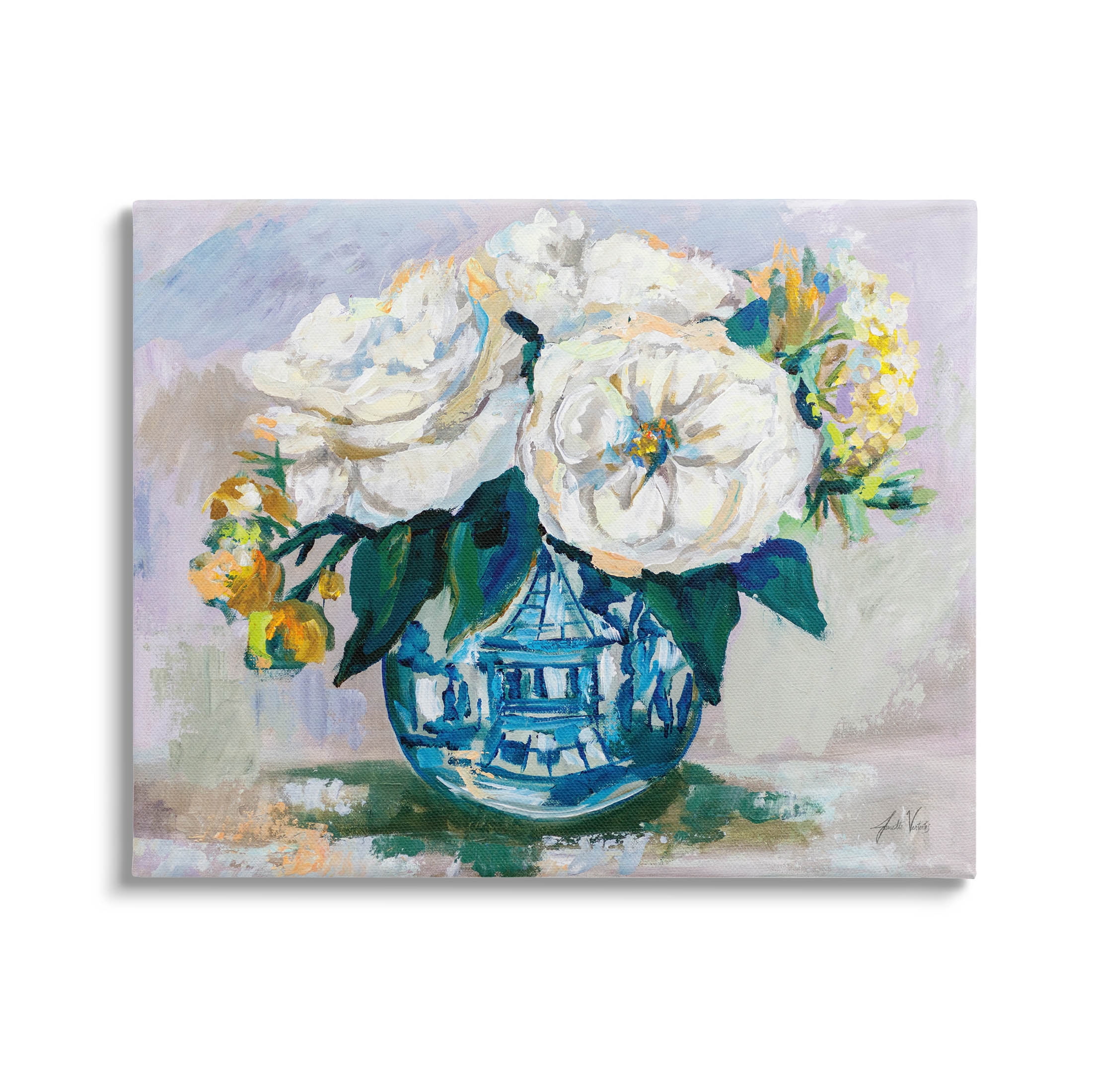 Stupell Industries Bold Modern Flower Bouquet Blossoms Painting Gallery Wrapped Canvas Print Wall Art, Design by Jeanette Vertentes