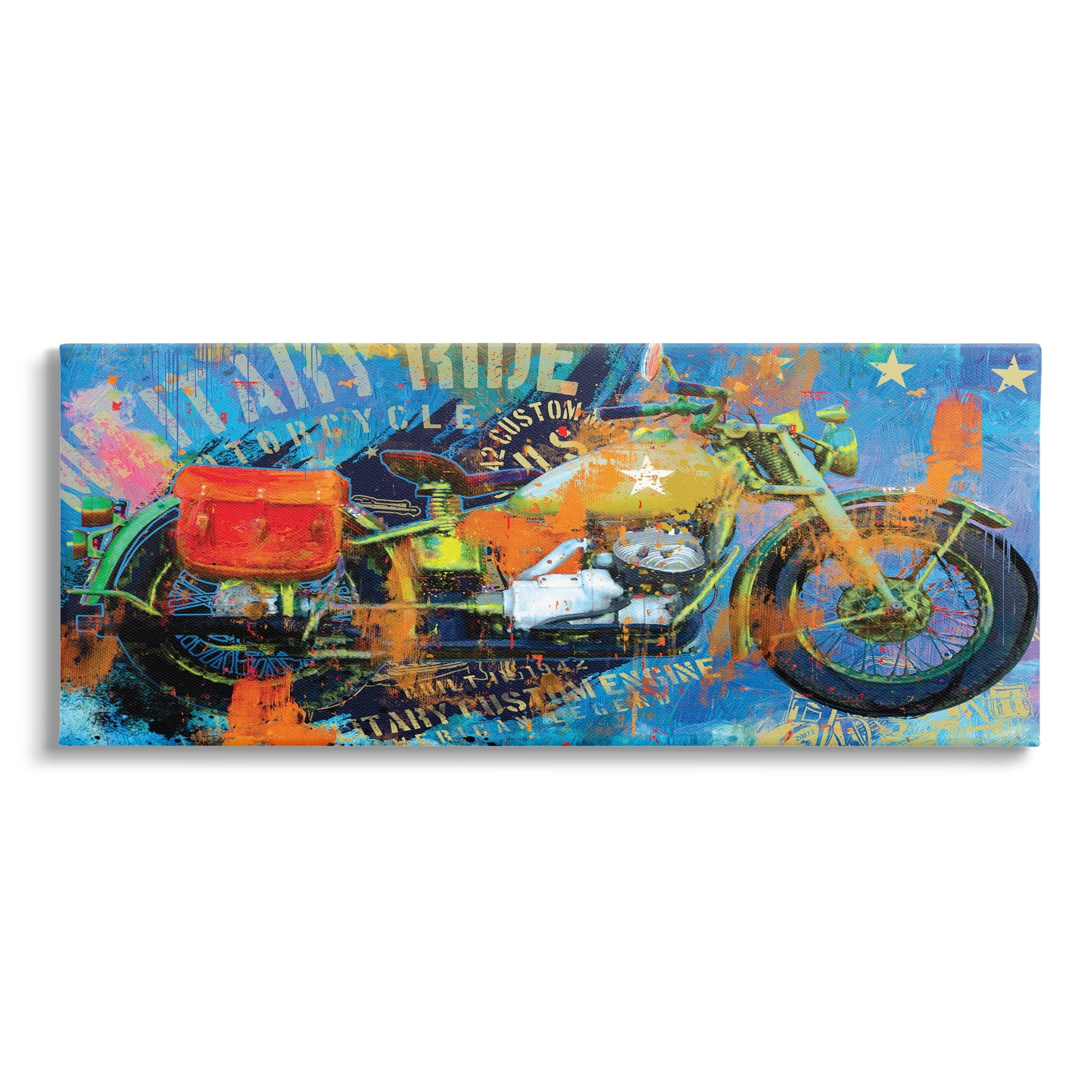 Stupell Industries Bold Modern Motorcycle Text Abstract Collage , 24 x 10, Design by Porter Hastings