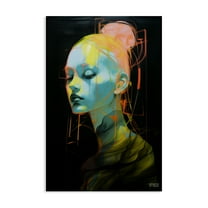 Stupell Industries Bold Modern Visage Novelty Painting Gallery Wrapped Canvas Art Print Wall Art, 16 x 24
