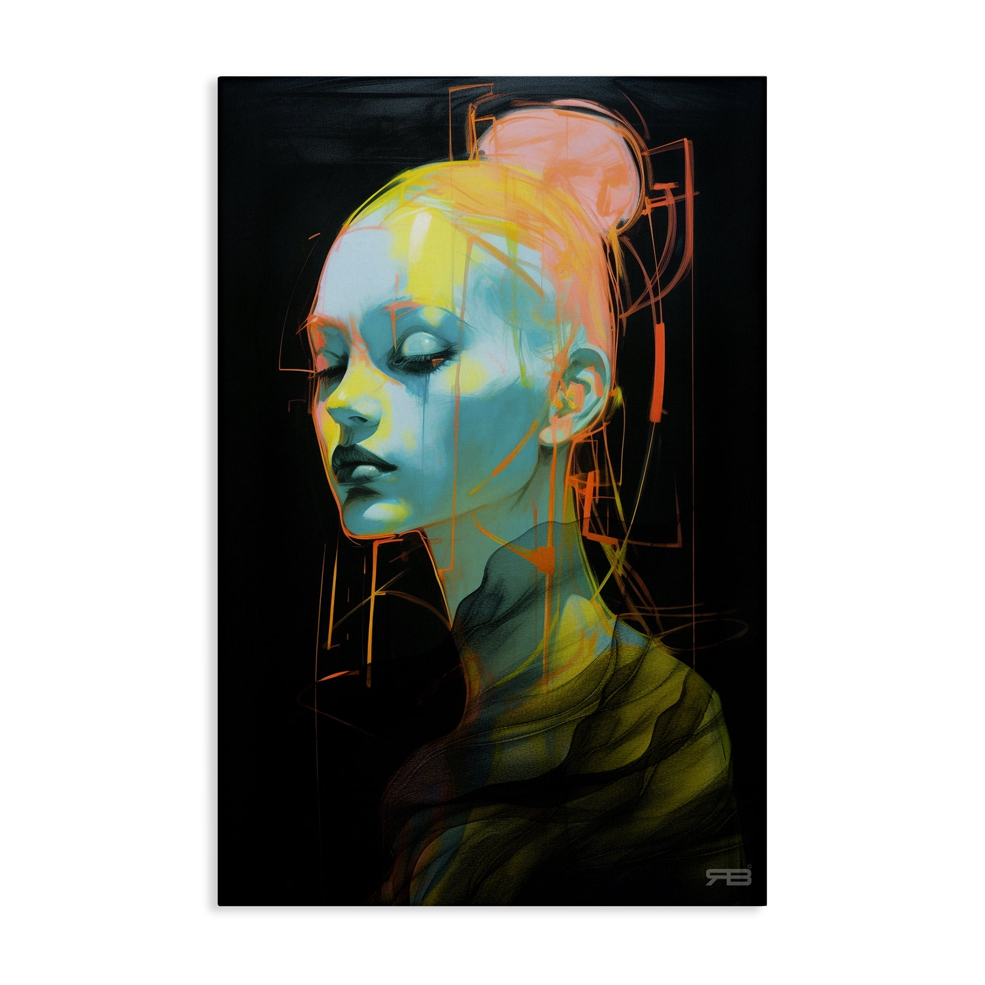Stupell Industries Bold Modern Visage Novelty Painting Gallery Wrapped Canvas Art Print Wall Art, 20 x 30