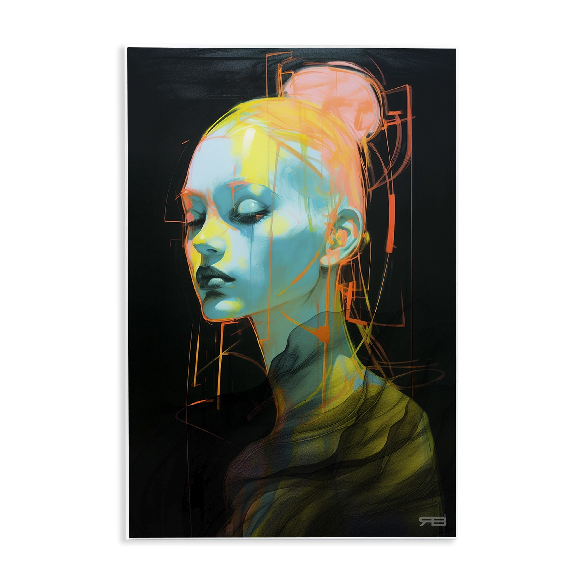 Stupell Industries Bold Modern Visage Novelty Painting Unframed Art Print Wall Art, 10 x 15