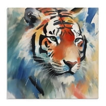 Stupell Industries Bold Modern tiger Animals & Insects Painting Gallery Wrapped Canvas Art Print Wall Art, 17 x 17