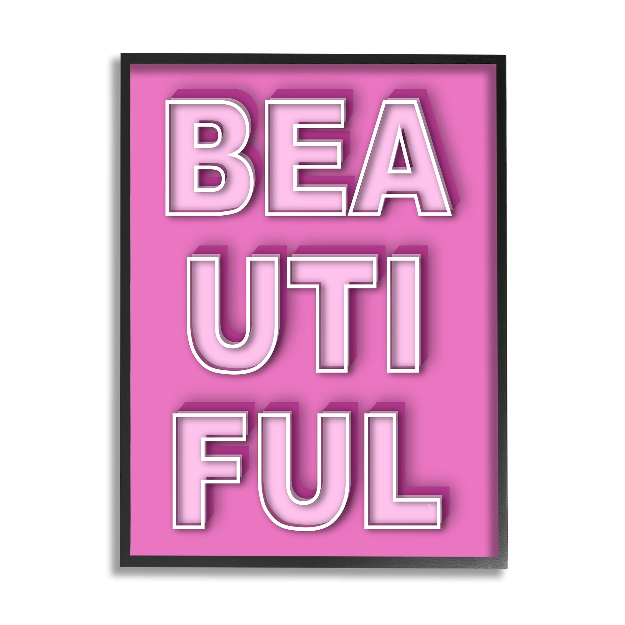 Stupell Industries Bold Motivational Beautiful Text Inspirational Painting Black Framed Art Print Wall Art, 16 x 20