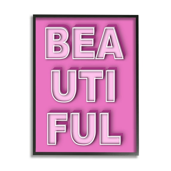 Stupell Industries Bold Motivational Beautiful Text Inspirational Painting Black Framed Art Print Wall Art, 24 x 30
