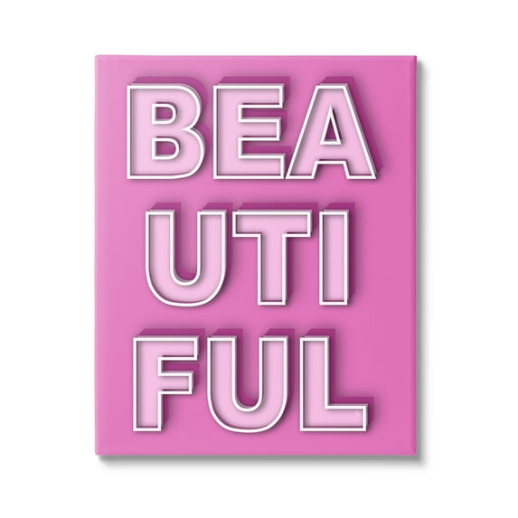 Stupell Industries Bold Motivational Beautiful Text Inspirational Painting Gallery Wrapped Canvas Art Print Wall Art, 30 x 40