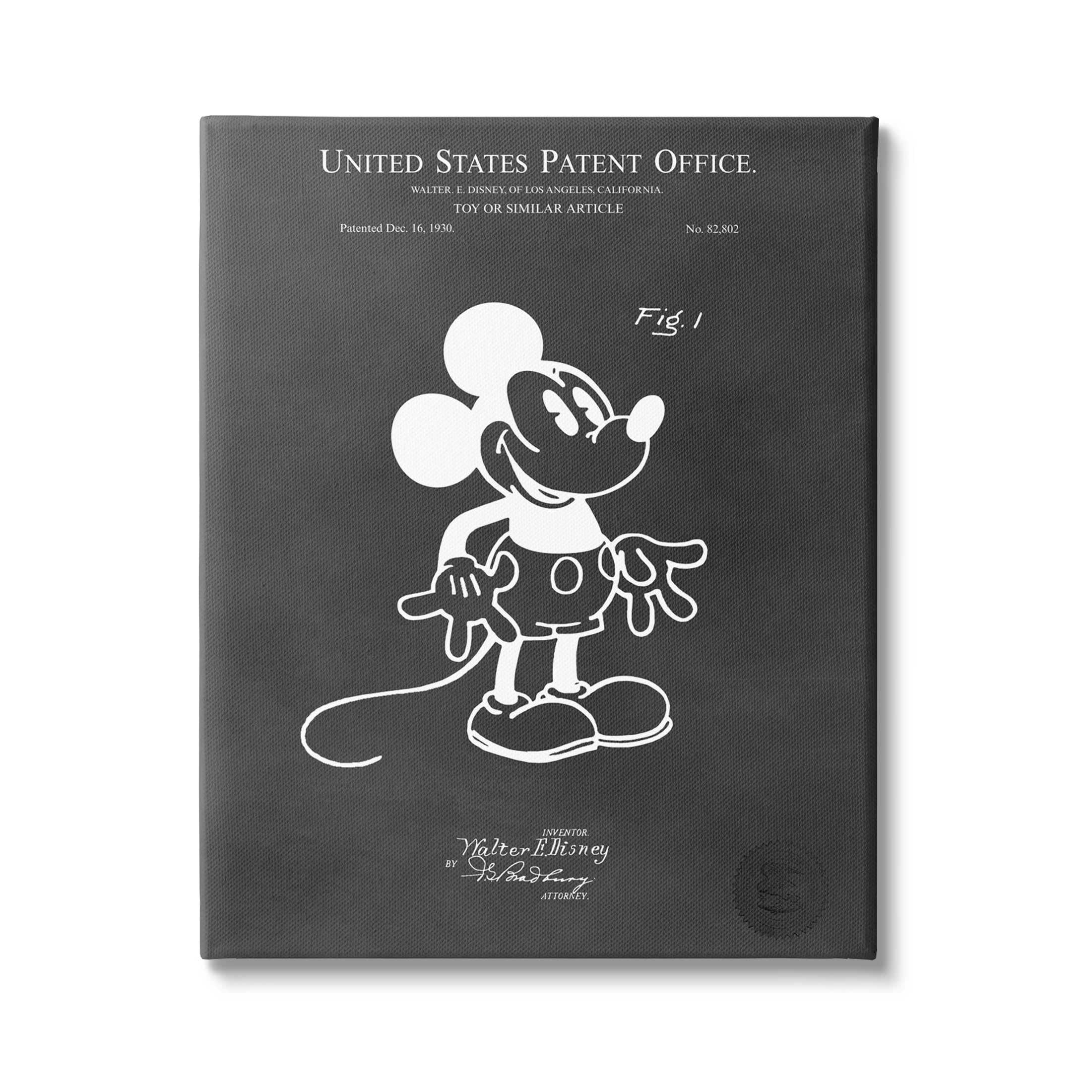 Stupell Industries Bold Mouse Vintage Patent Graphic Art Gallery Wrapped Canvas Print Wall Art, Design by Karl Hronek