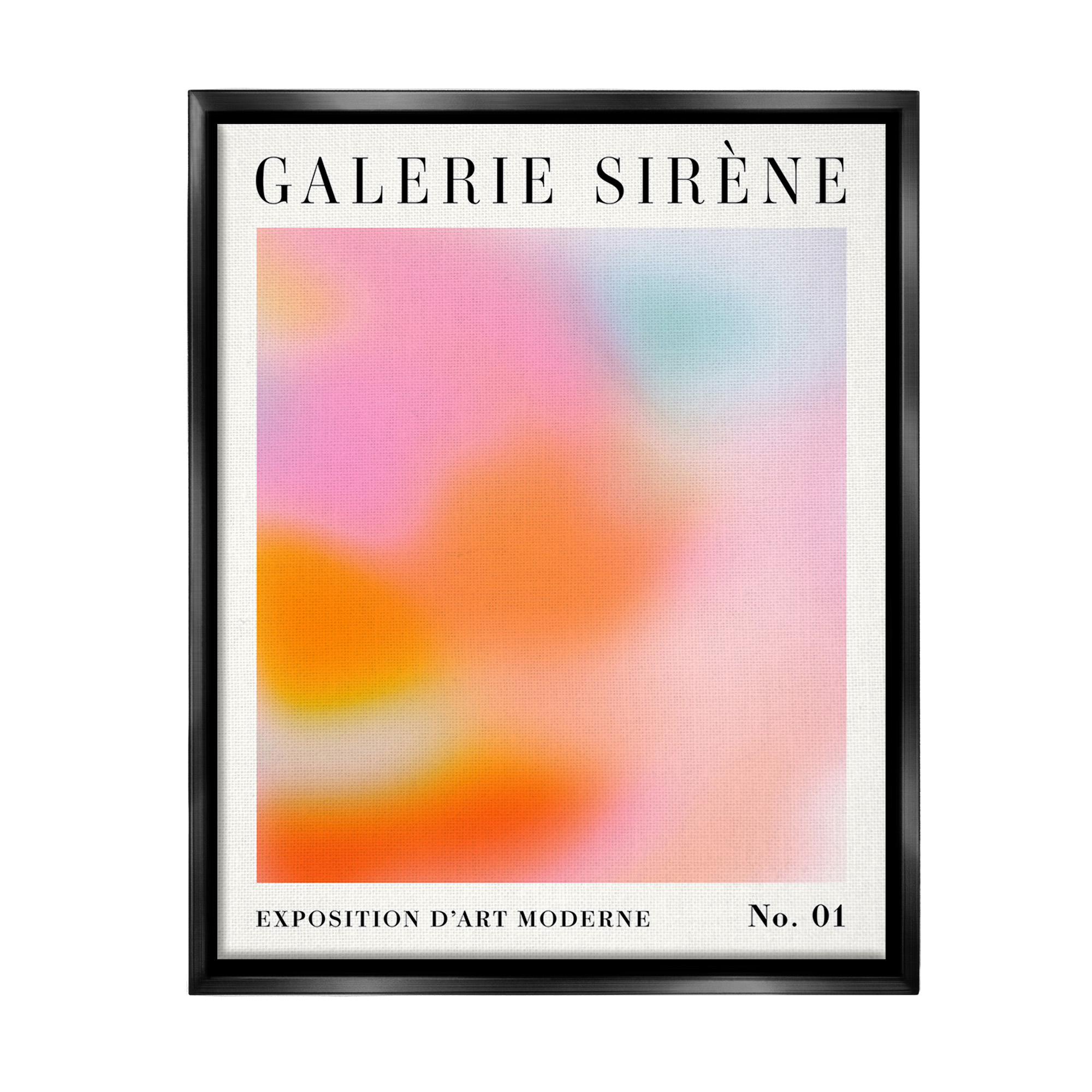 Stupell Industries Bold Ombre Pattern Abstract Painting Black Floater Framed Canvas Art Print Wall Art, 17 x 21