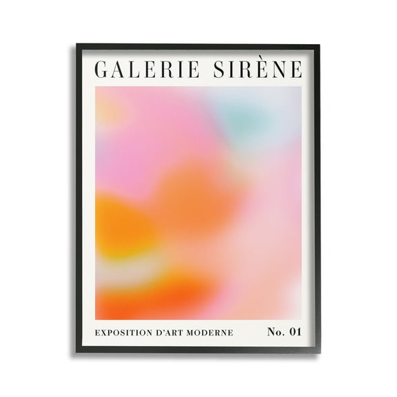 Stupell Industries Bold Ombre Pattern Abstract Painting Black Framed Art Print Wall Art, 16 x 20