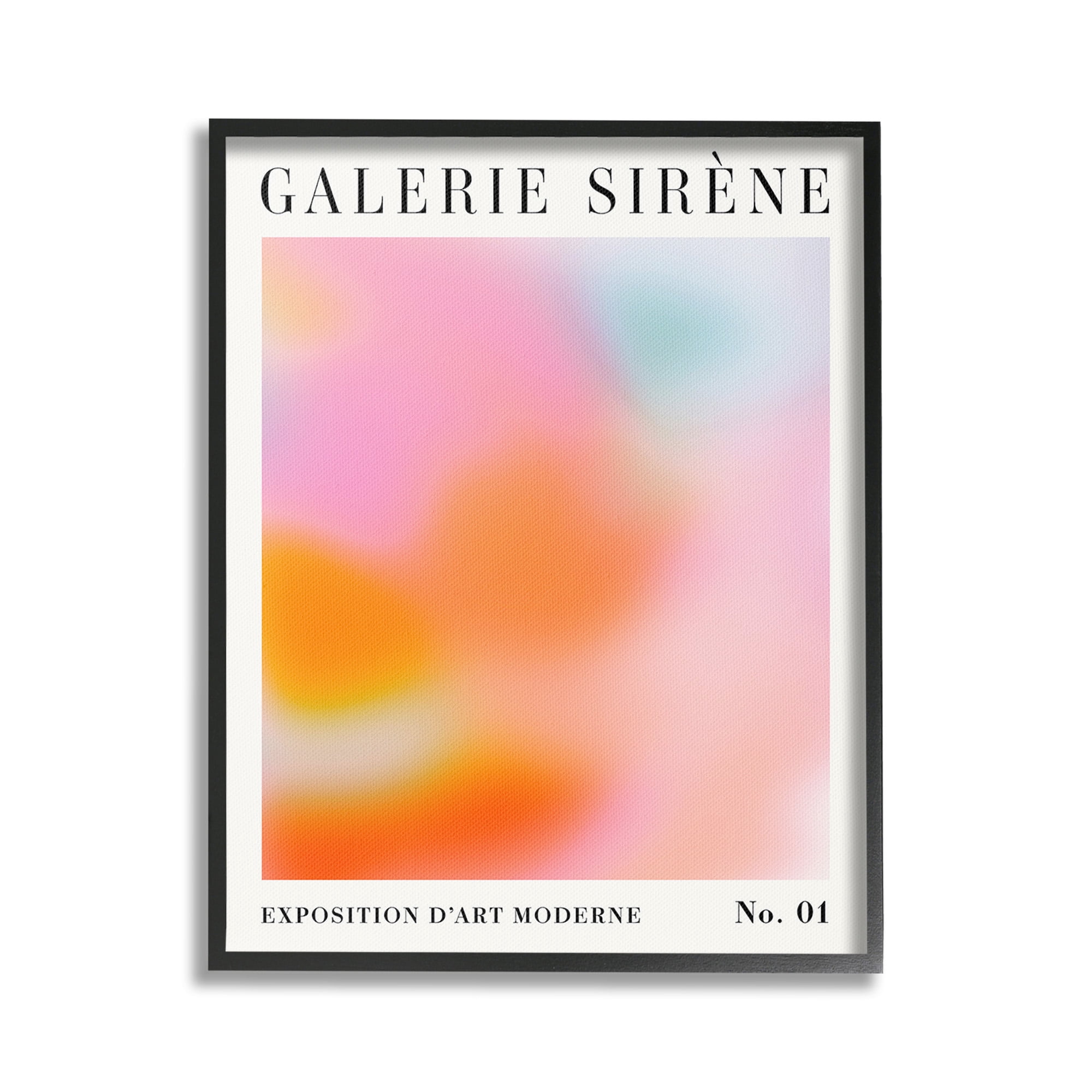 Stupell Industries Bold Ombre Pattern Abstract Painting Black Framed Art Print Wall Art, 24 x 30
