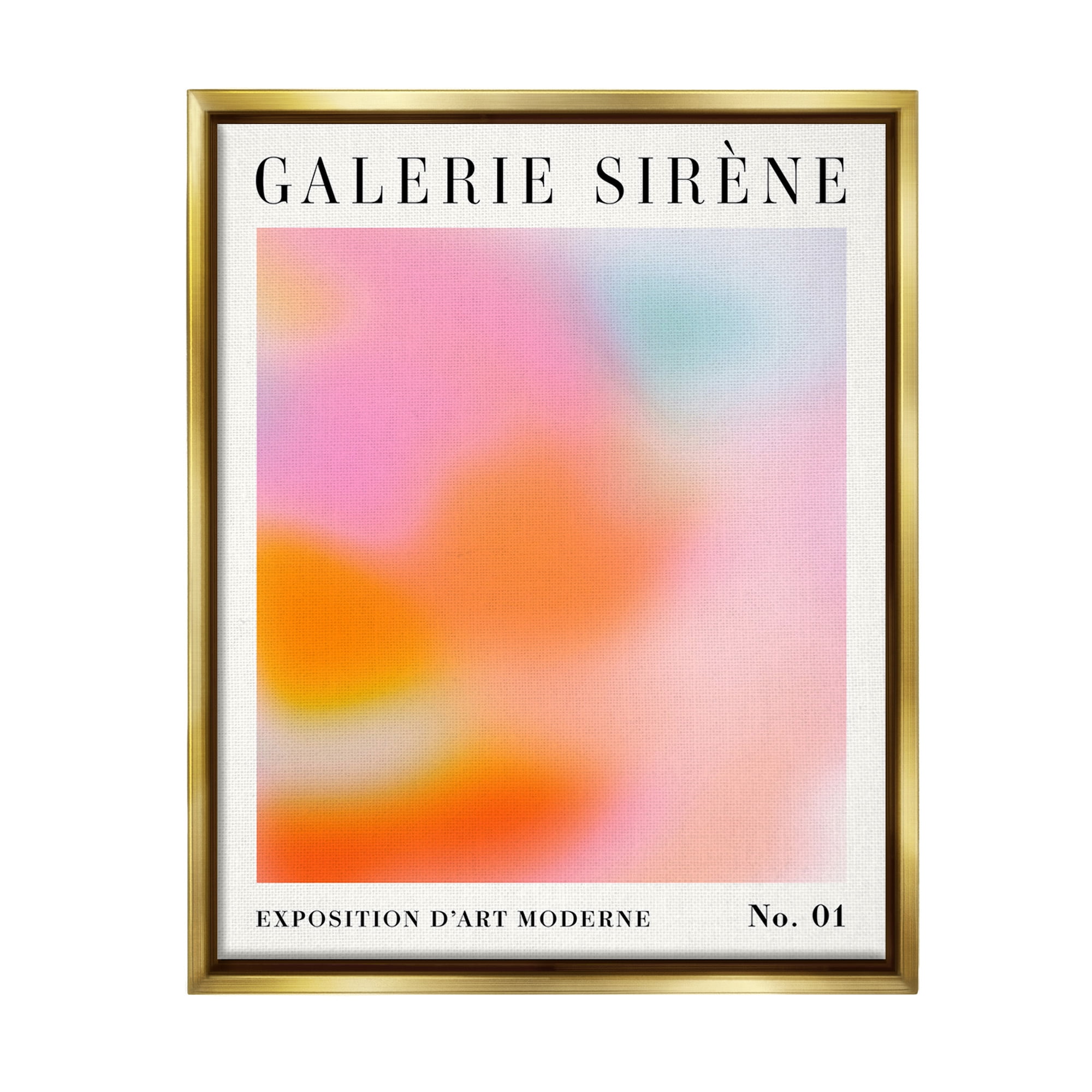 Stupell Industries Bold Ombre Pattern Abstract Painting Gold Floater Framed Canvas Art Print Wall Art, 17 x 21