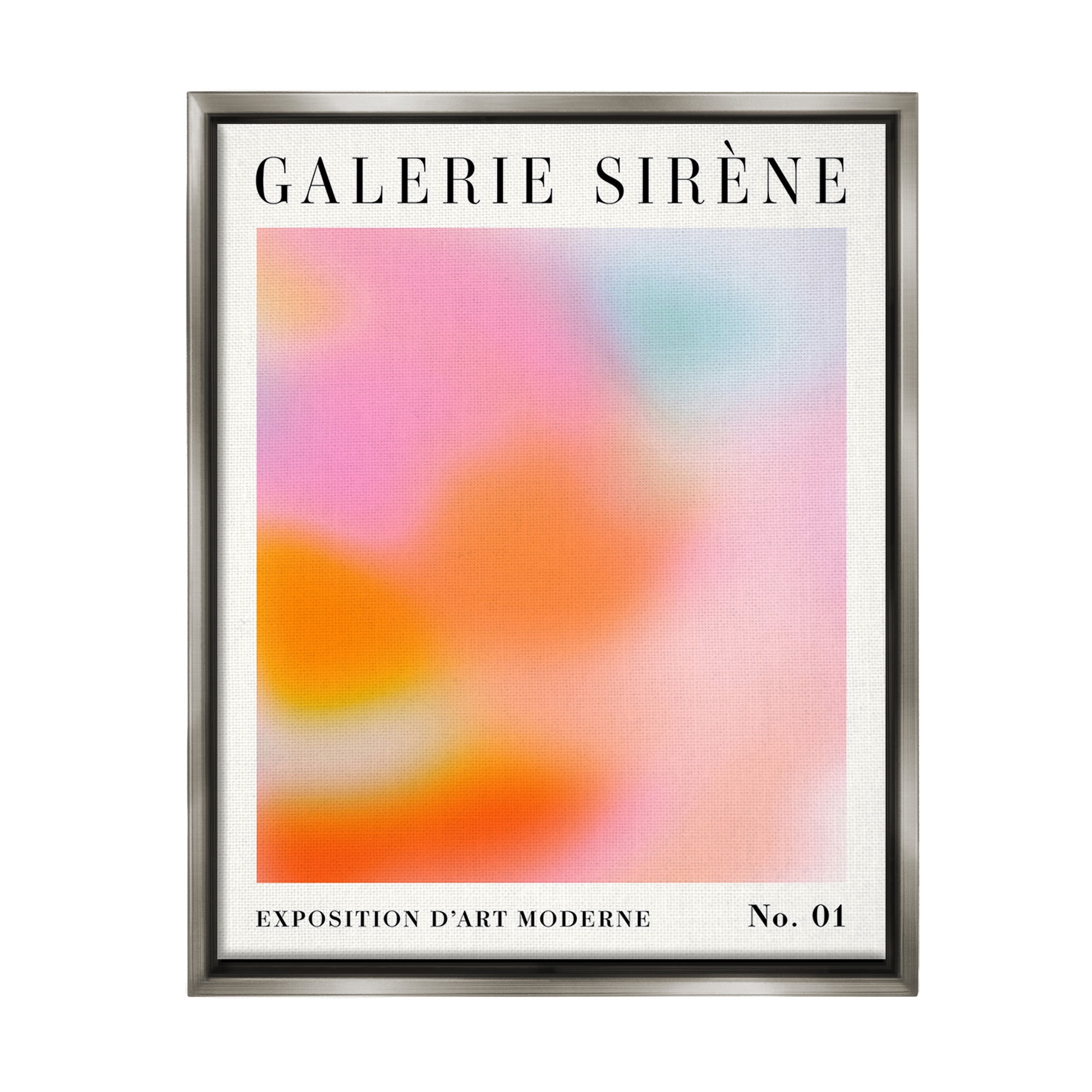 Stupell Industries Bold Ombre Pattern Abstract Painting Gray Floater Framed Canvas Art Print Wall Art, 17 x 21