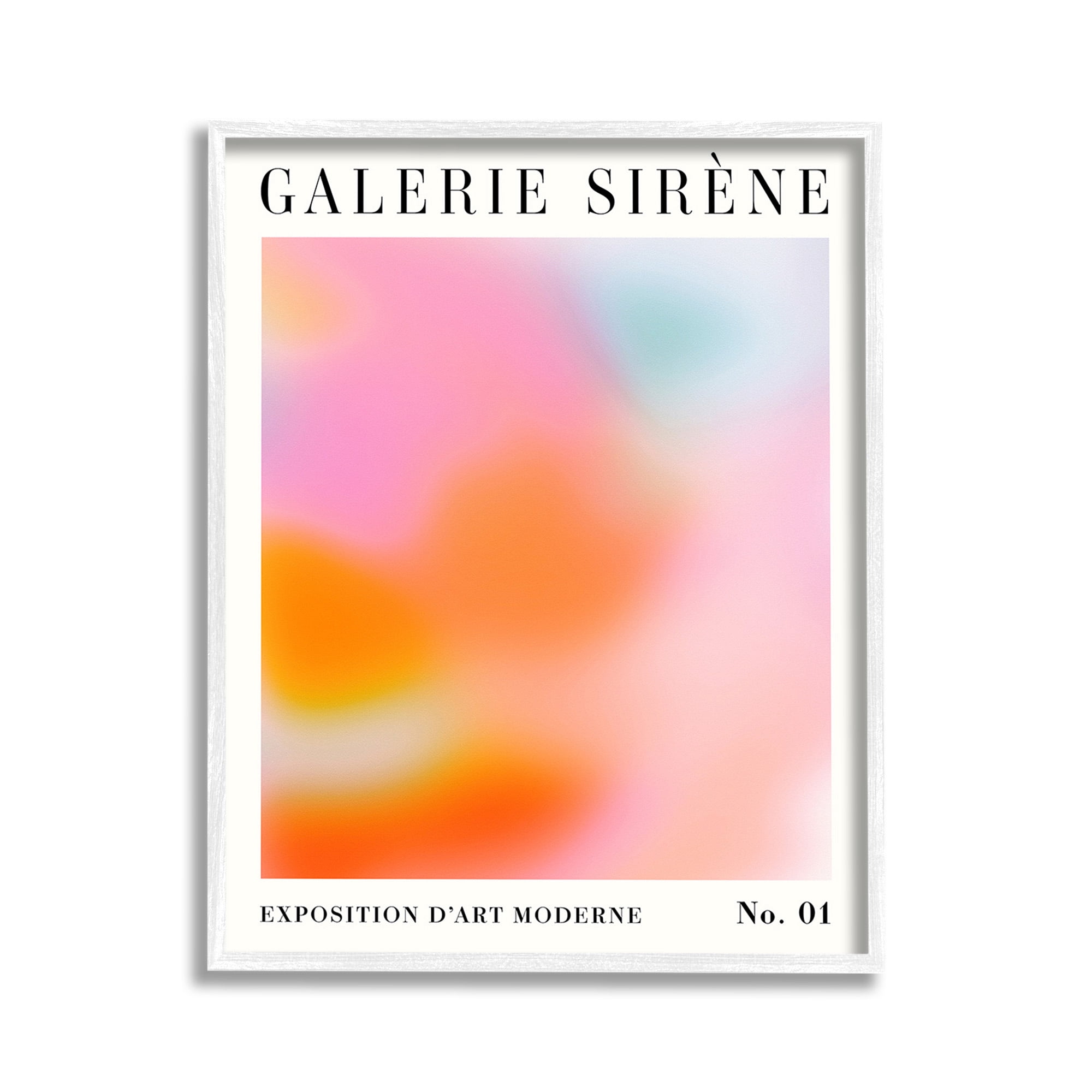 Stupell Industries Bold Ombre Pattern Abstract Painting White Framed Art Print Wall Art, 11 x 14