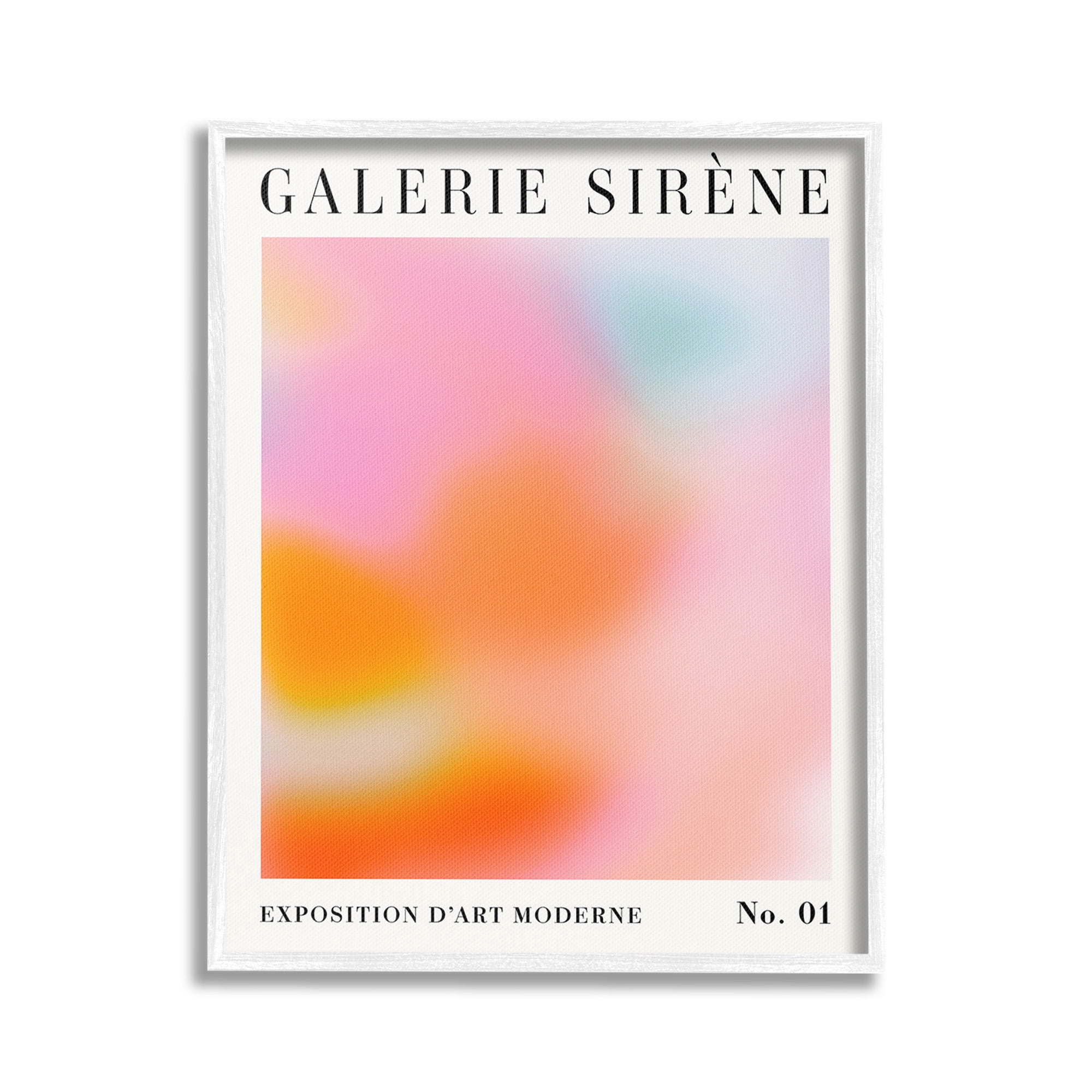Stupell Industries Bold Ombre Pattern Abstract Painting White Framed Art Print Wall Art, 16 x 20