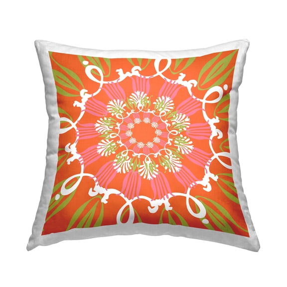 Stupell Industries Bold Orange Shapes Pattern Printed Throw Pillow Design by George Tygert