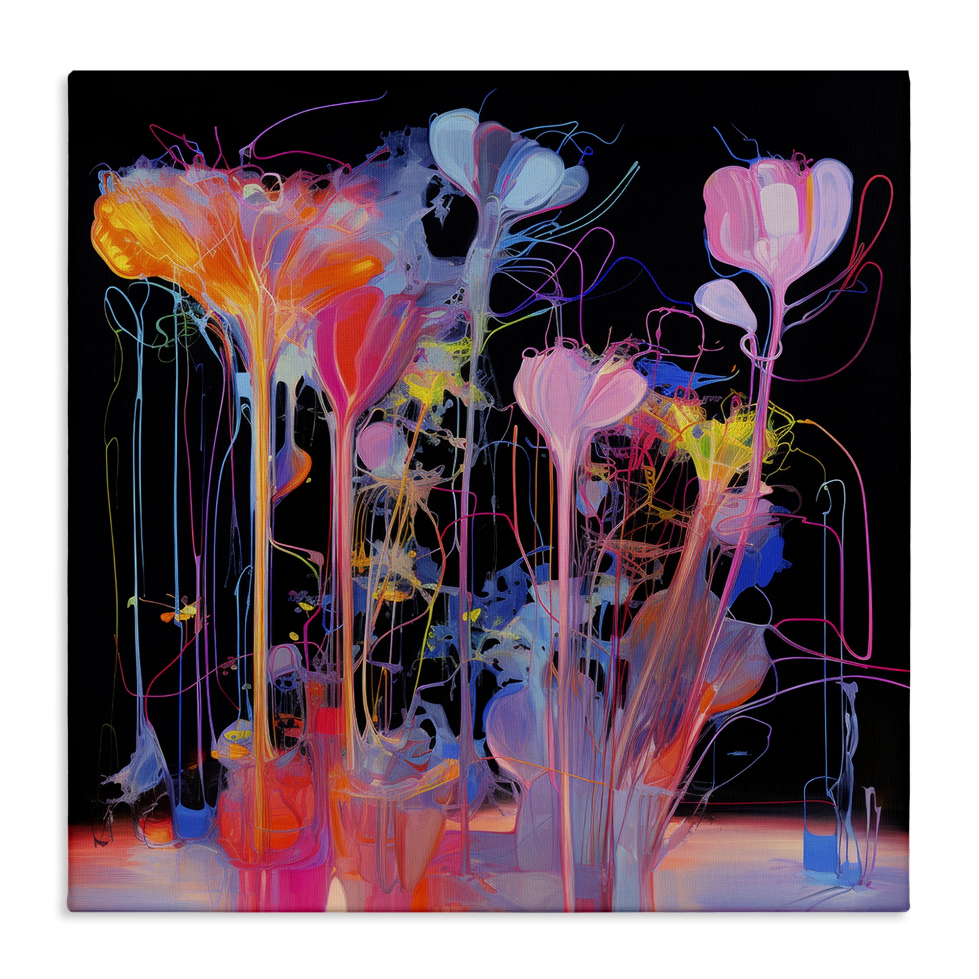 Stupell Industries Bold Otherworldly Blossoms Abstract Painting Wrapped Canvas Art Print Wall Art, 30 x 30