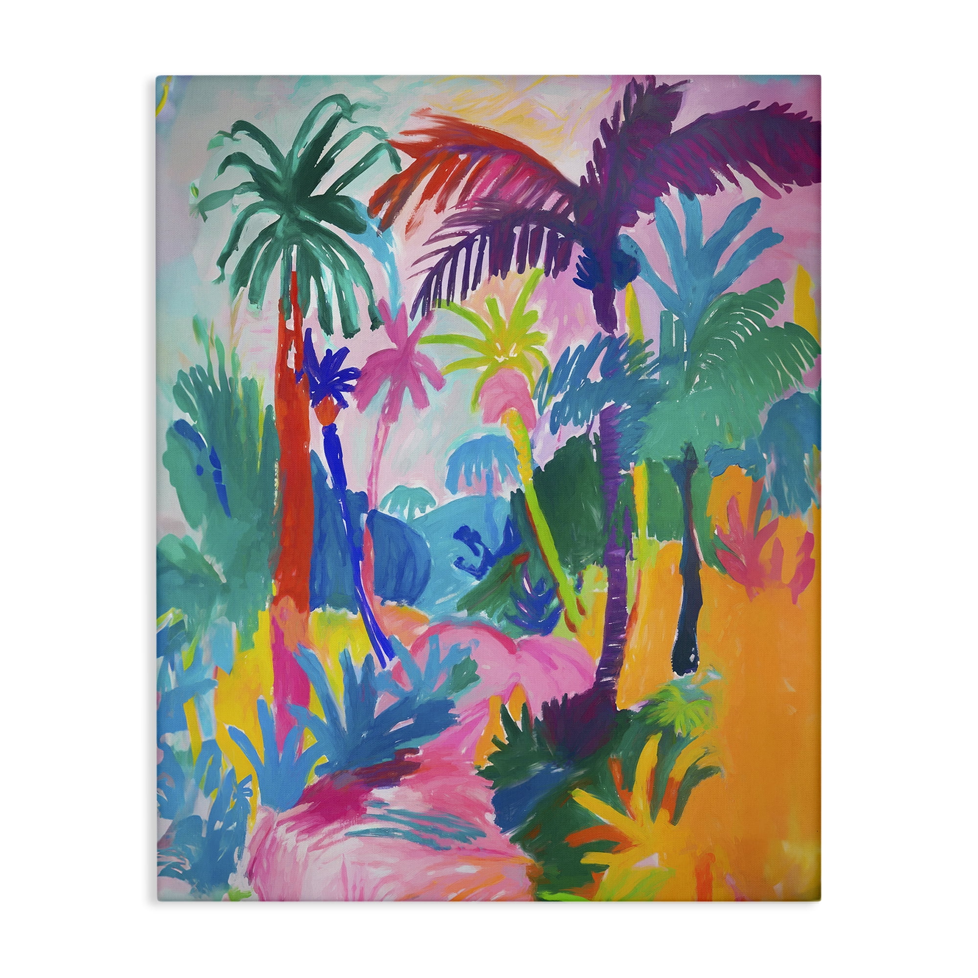 Stupell Industries Bold Palm Paradise Coastal Painting Gallery Wrapped Canvas Art Print Wall Art, 30 x 40