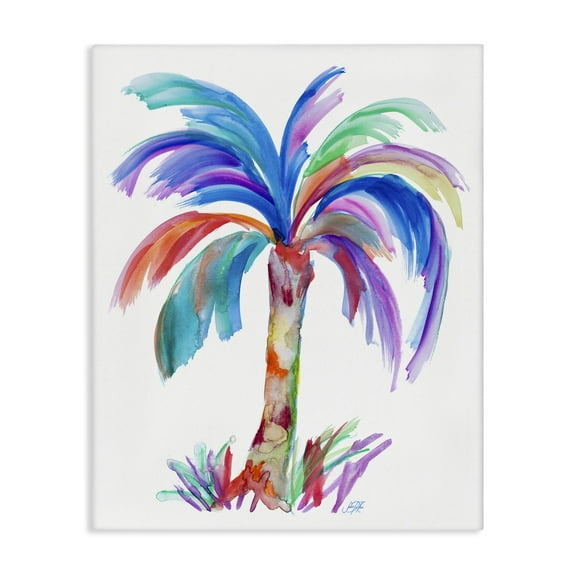 Stupell Industries Bold Palm Tree Botanical & Floral Painting Gallery Wrapped Canvas Art Print Wall Art, 16 x 20