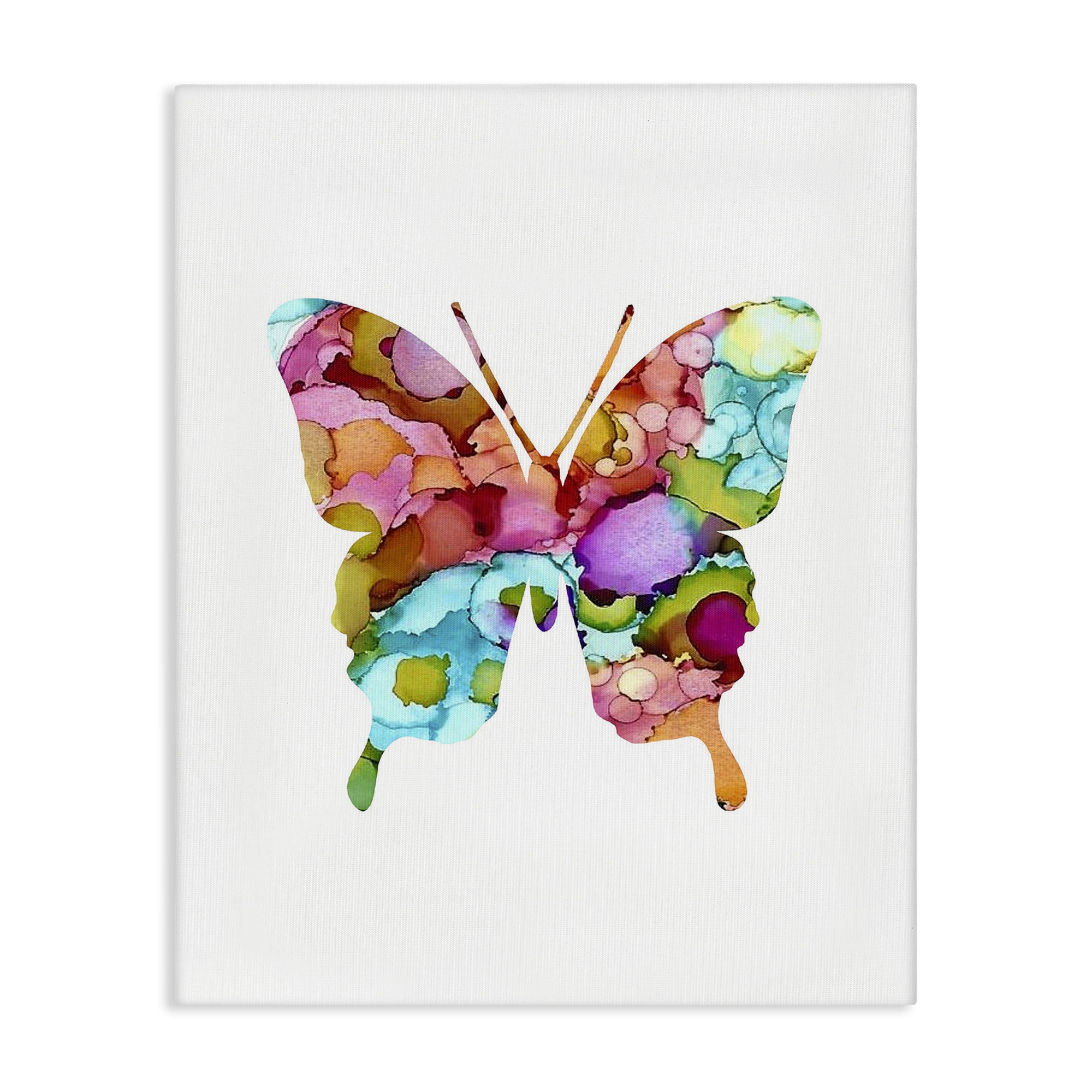 Stupell Industries Bold Patterned Butterfly Animals Painting Wrapped Canvas Art Print Wall Art, 24 x 30