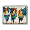 thumbnail image 1 of Stupell Industries Bold Patterned Chickens Hens Vivid Feathers Standing Painting Black Framed Art Print Wall Art, Design by Karrie Evenson, 1 of 5