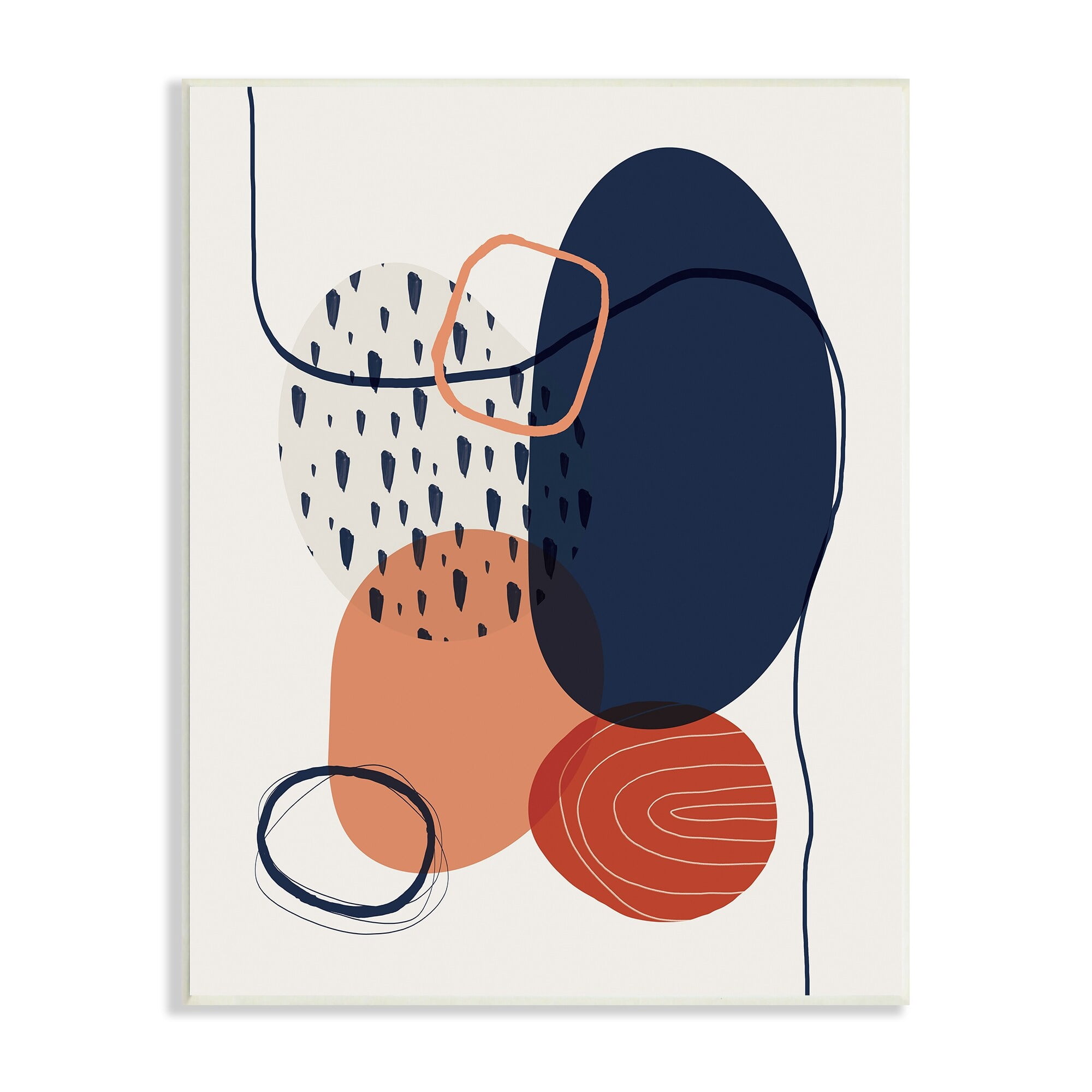 Stupell Industries Bold Patterned Circles Shapes Abstract Blue Line s Wood Wall Art, 13 x 19, Design by Urban Epiphany