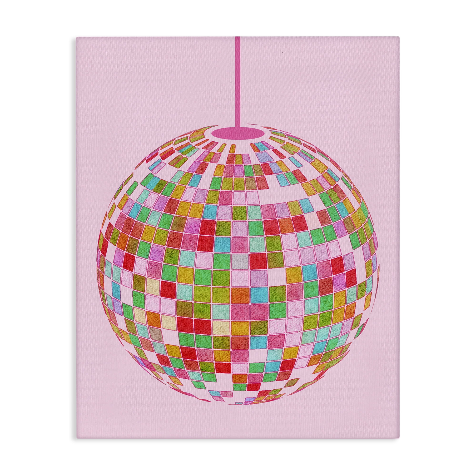 Stupell Industries Bold Patterned Disco Ball Performing Arts Painting Gallery Wrapped Canvas Art Print Wall Art, 30 x 40