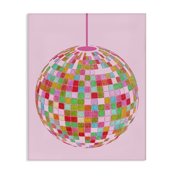 Stupell Industries Bold Patterned Disco Ball Performing Arts Painting Gallery Wrapped Canvas Art Print Wall Art, 30 x 40