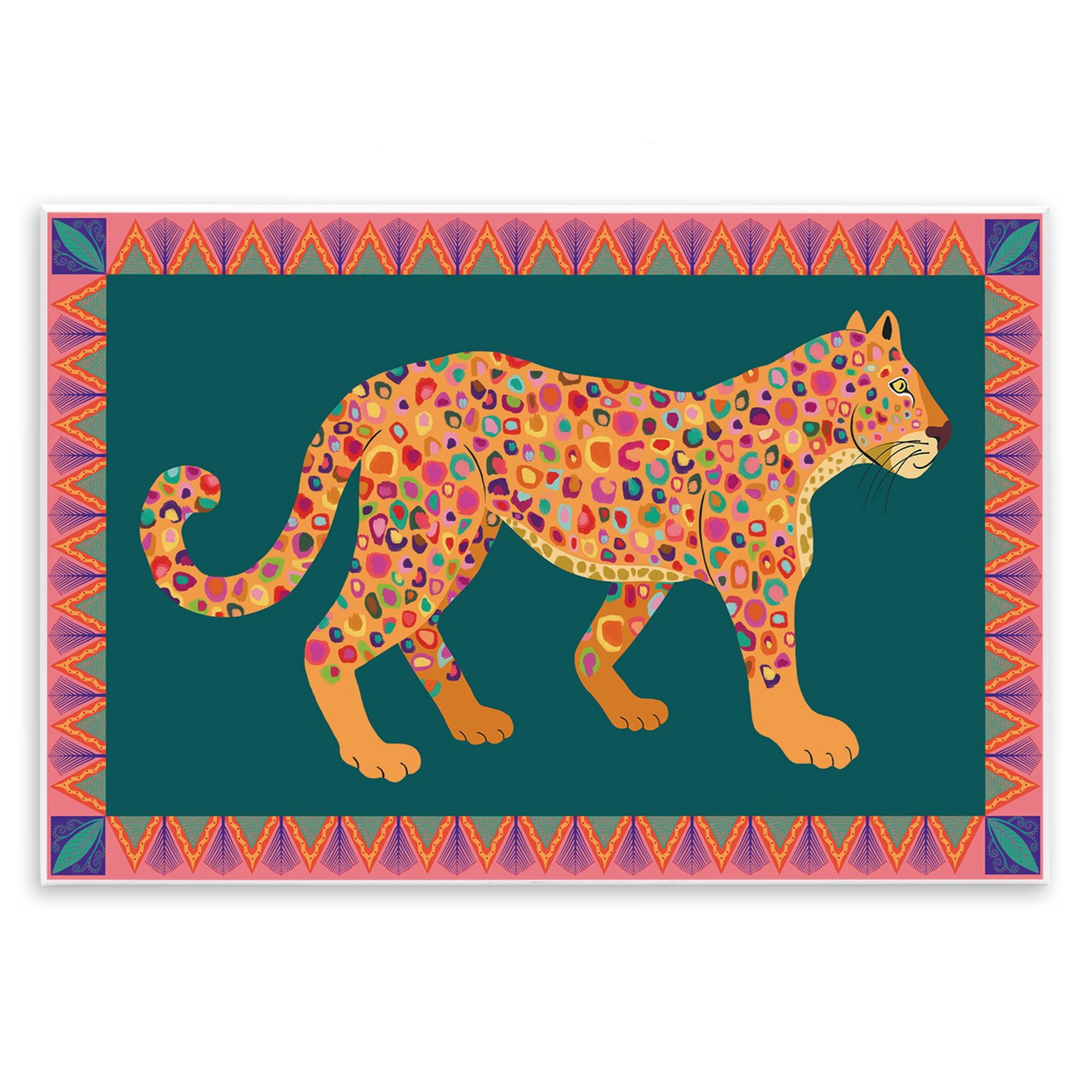 Stupell Industries Bold Patterned Lion Animals Painting Unframed Art Print Wall Art, 19 x 13