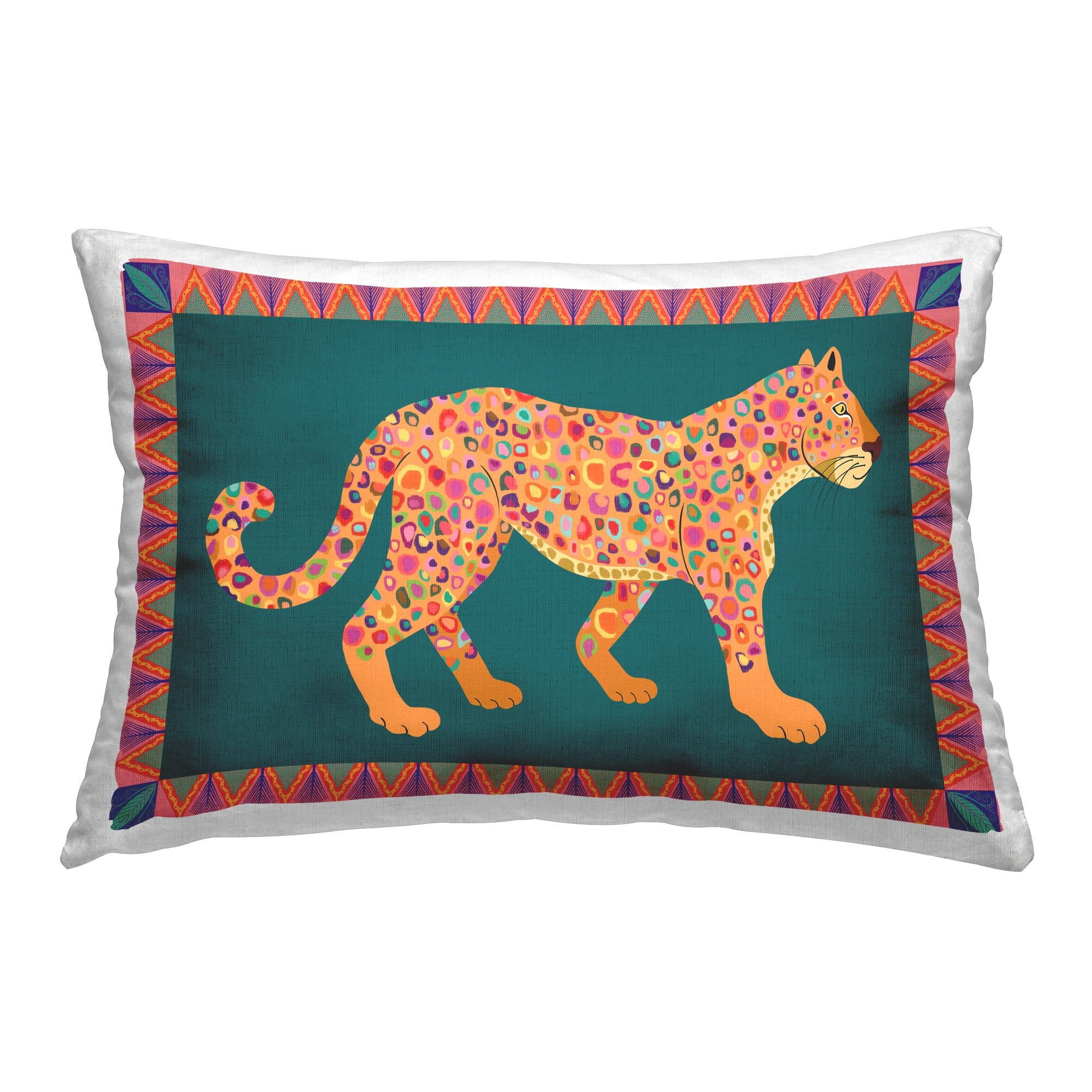 Stupell Industries Bold Patterned Lion Decorative Printed Throw Pillow Design by Darlene Seale.