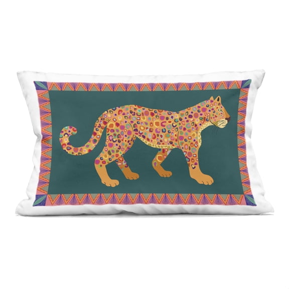 Stupell Industries - Bold Patterned Lion Throw Pillow 14" x 20" by Darlene Seale