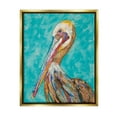 thumbnail image 1 of Stupell Industries Bold Pelican Bird Varied Collage Pattern Stripes Painting Metallic Gold Floating Framed Canvas Print Wall Art, Design by Lisa Morales, 1 of 6
