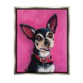 thumbnail image 1 of Stupell Industries Bold Pink Chihuahua Portrait Painting Luster Gray Floating Framed Canvas Print Wall Art, Design by Lucia Stewart, 1 of 6