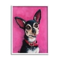 thumbnail image 1 of Stupell Industries Bold Pink Chihuahua Portrait Painting White Framed Art Print Wall Art, Design by Lucia Stewart, 1 of 7