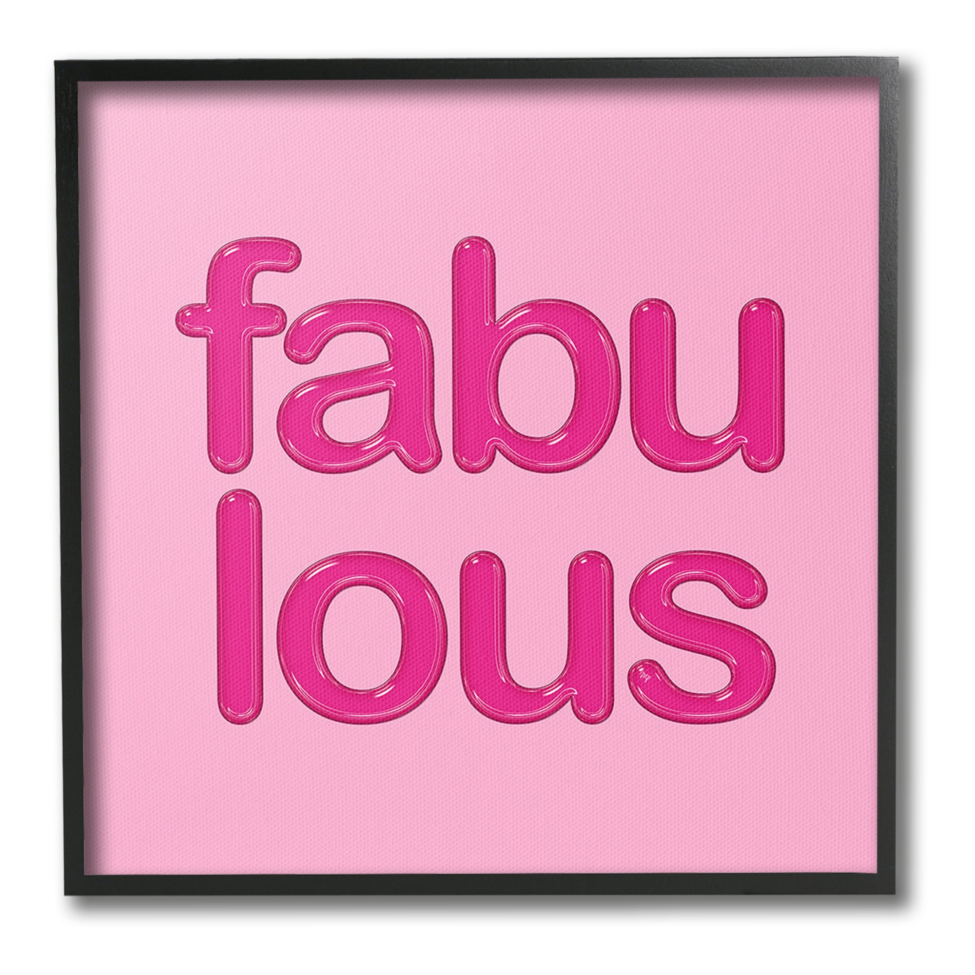 Stupell Industries Bold Pink Fabulous Inspirational Painting Black Framed Art Print Wall Art, 17 x 17