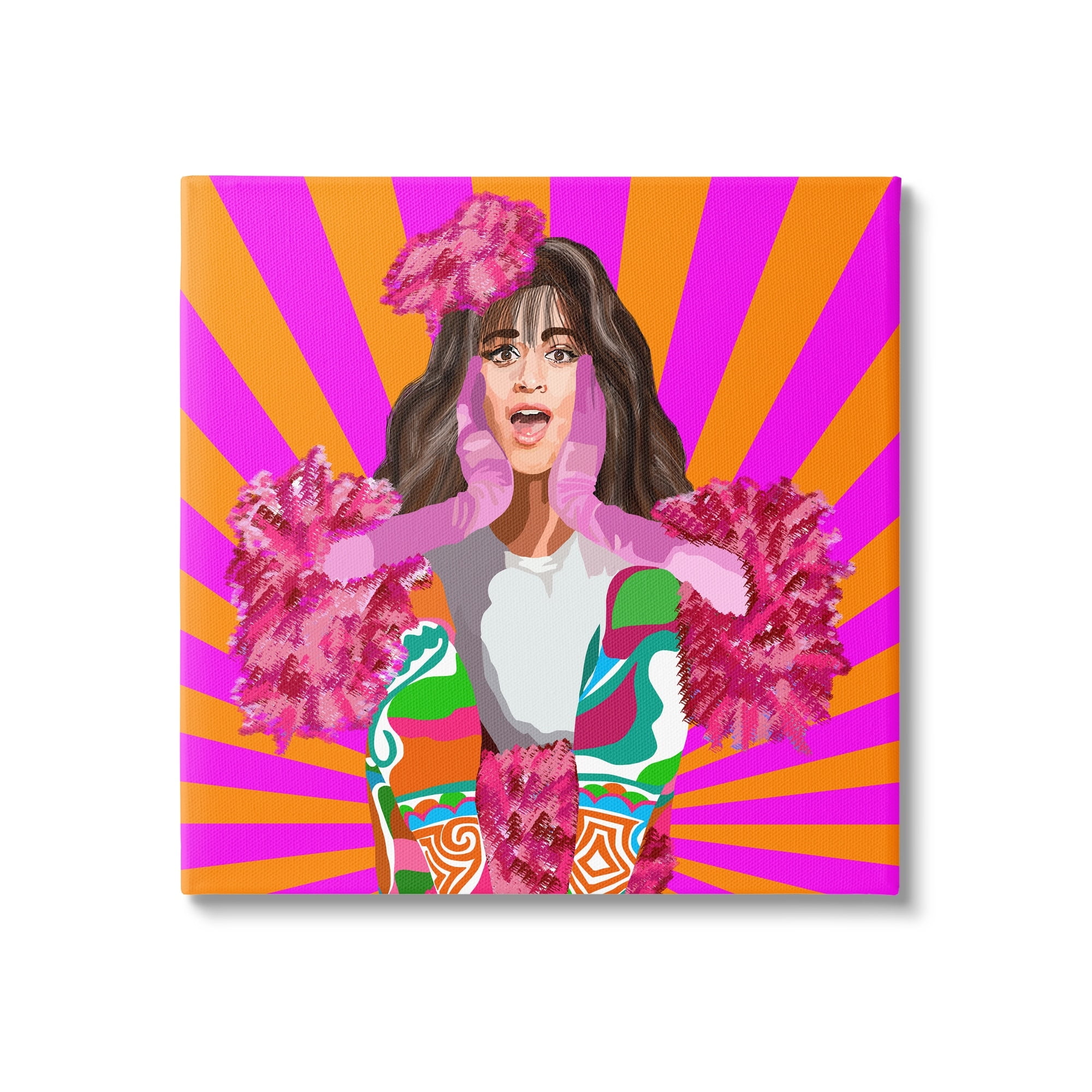 Stupell Industries Bold Pink Orange Stripes Camilla Fashion Outfit , 24 x 24, Design by Lynnda Rakos