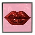 thumbnail image 1 of Stupell Industries Bold Pink & Red Lips Disco Pattern Beauty & Fashion Painting Black Framed Art Print Wall Art, 1 of 7
