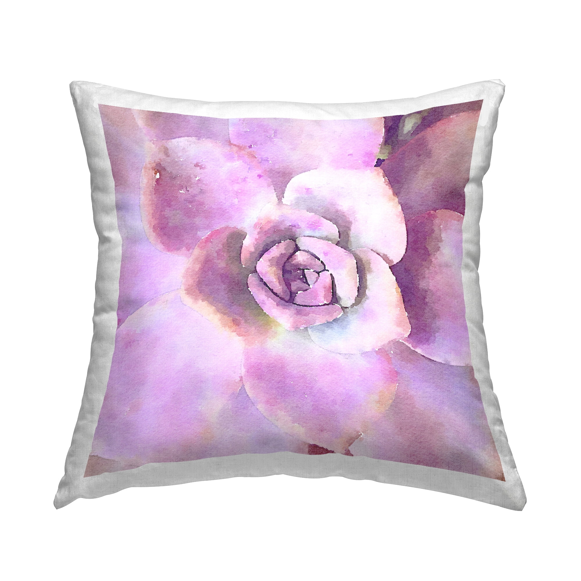 Stupell Industries Bold Pink Succulent Close Up Square Decorative Printed Throw Pillow, 18 x 18,