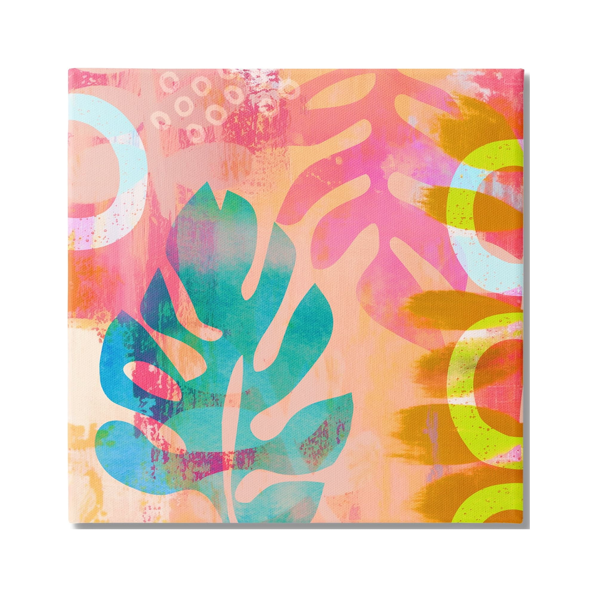 Stupell Industries Bold Plant Leaf Shapes Botanical & Floral Painting Gallery Wrapped Canvas Art Print Wall Art, 36 x 36