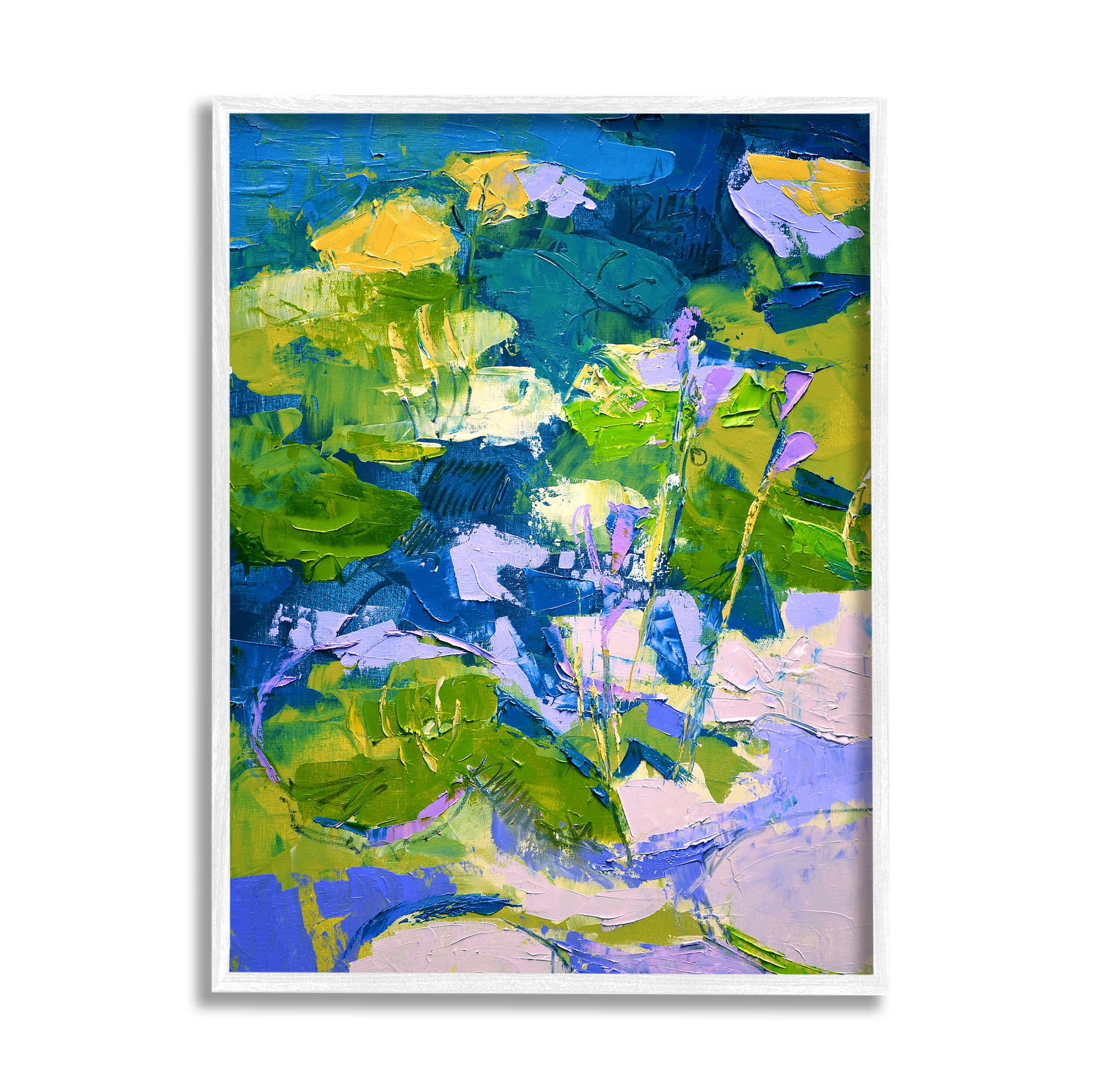 Stupell Industries Bold Pond Botanicals Lotus Flowers Painting White Framed Art Print Wall Art, Design by Dorothy Fagan