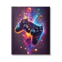 Stupell Industries Bold Prismatic Gaming Controller Art for Kids Painting Gallery Wrapped Canvas Print Wall Art