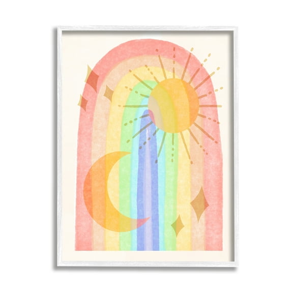 Stupell Industries Bold Rainbow Astral Sun Moon Stars Pattern, 11 x 14, Design by Daphne Polselli