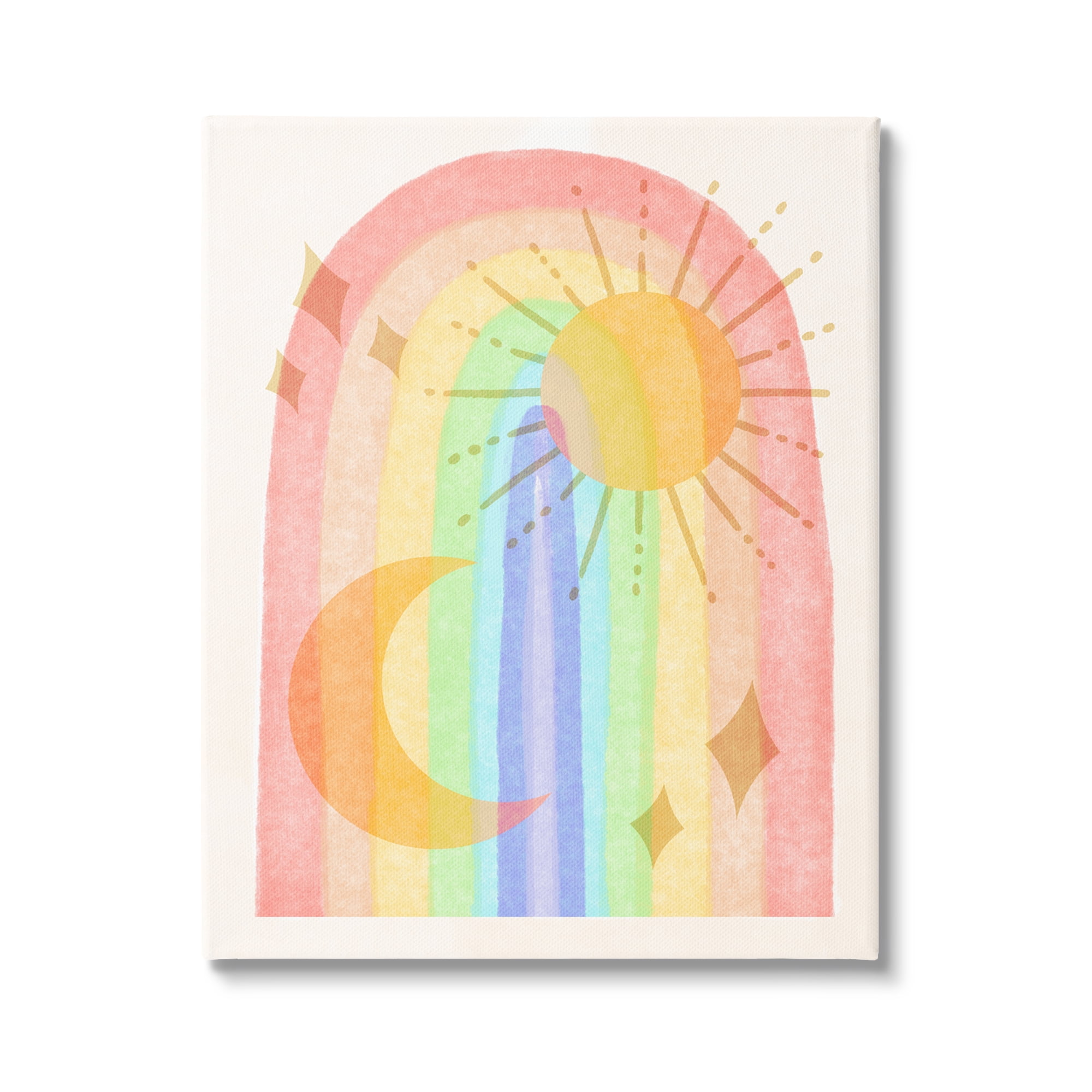 Stupell Industries Bold Rainbow Astral Sun Moon Stars Pattern, 36 x 48, Design by Daphne Polselli